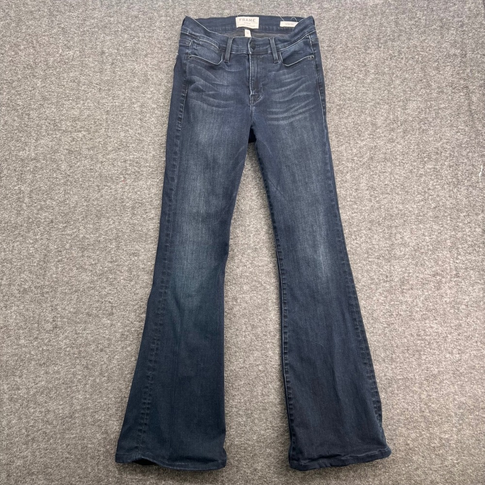 FRAME Le High Flare‎ Jeans Moxon Dark Wash High Rise Stretch Denim Size 26